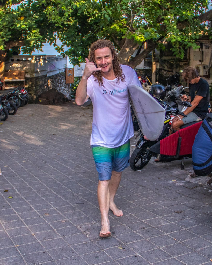 Surf camp favorite @froddy stoked after a fun session at Uluwatu! Uluwatu is the premier spot in Bali. When you get a good one, you will experience why.

#balisurf #balisurfing #indosurf #surfingindonesia #surfing #surfcamp