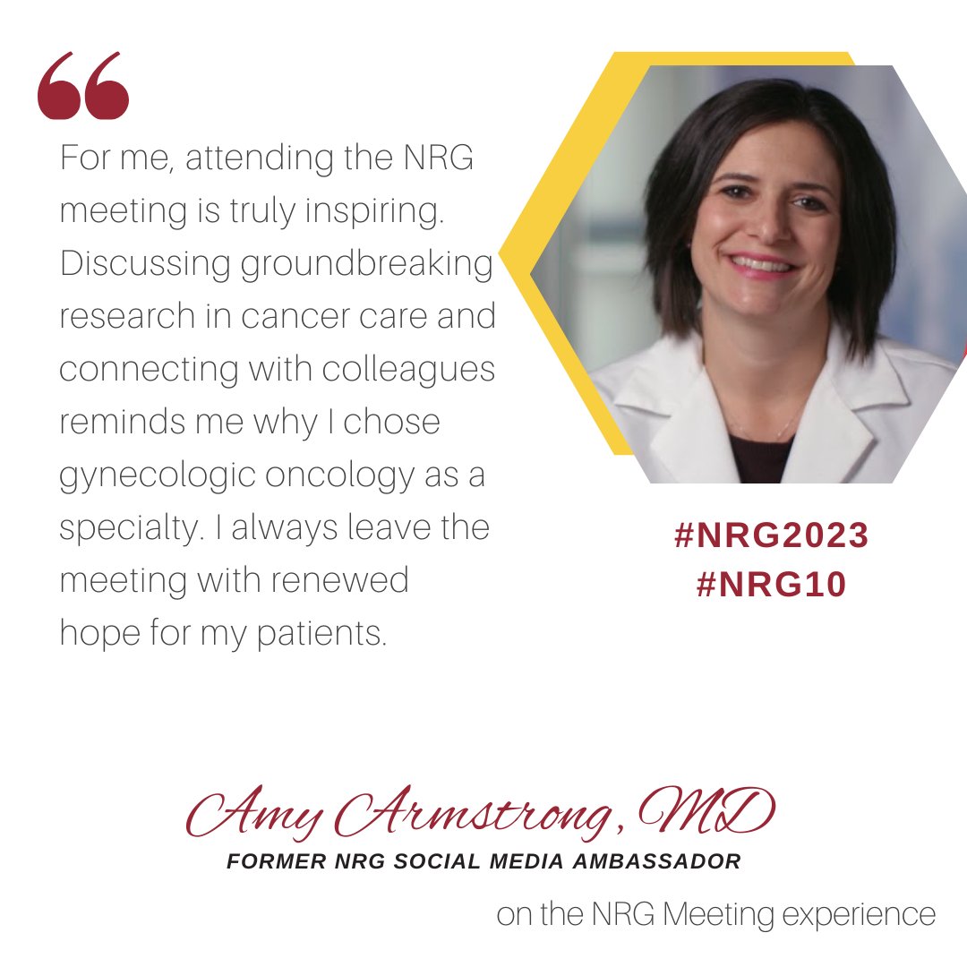 NRG Oncology (@nrgonc) on Twitter photo We are highlighting some of the many reasons our members attend the NRG Meetings. Register for #NRG2023 here: ow.ly/tRIW50OOnFN #NRG10 <a href="/AmyArmstrong410/">Amy Armstrong</a> We are highlighting some of the many reasons our members attend the NRG Meetings. Register for #NRG2023 here: ow.ly/tRIW50OOnFN #NRG10 <a href="/AmyArmstrong410/">Amy Armstrong</a>