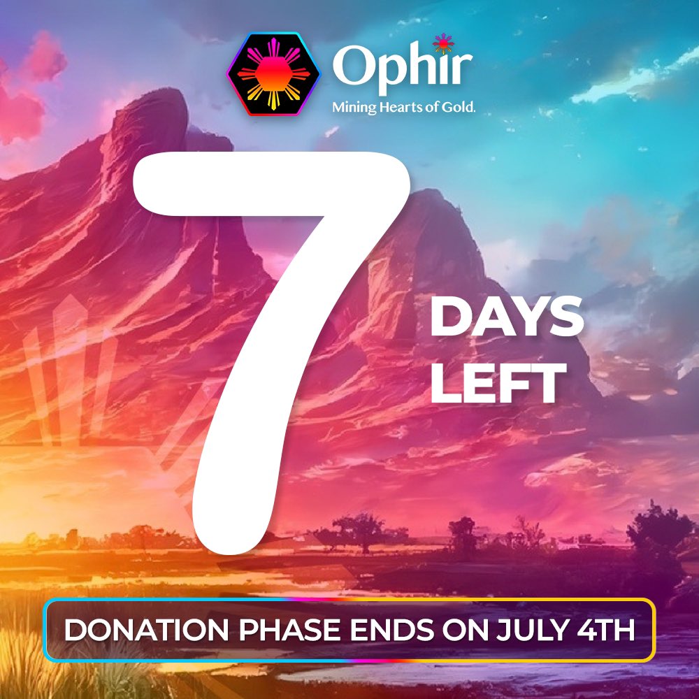 7 days remain in the #OphirCrypto donation phase 🔥🔥

Creating Lasting Impact: Grassroots churches have a deep understanding of their communities' challenges and needs.