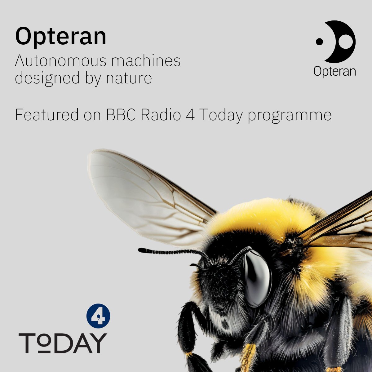 @opterantech Chief Scientific Officer & co-founder Prof. James Marshall on @BBCr4today programme talking about his research with Dr. HaDi MaBouDi and Prof. Andrew Barron on the decision making of bees. bbc.co.uk/sounds/play/m0… (scan to 1:25:36)#robotics #naturalintelligence #AI