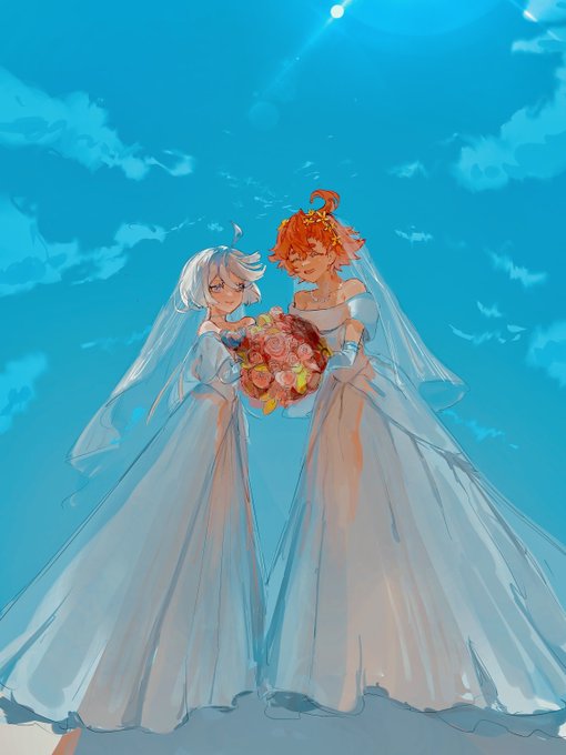 「2人の女性 花嫁」のTwitter画像/イラスト(新着)