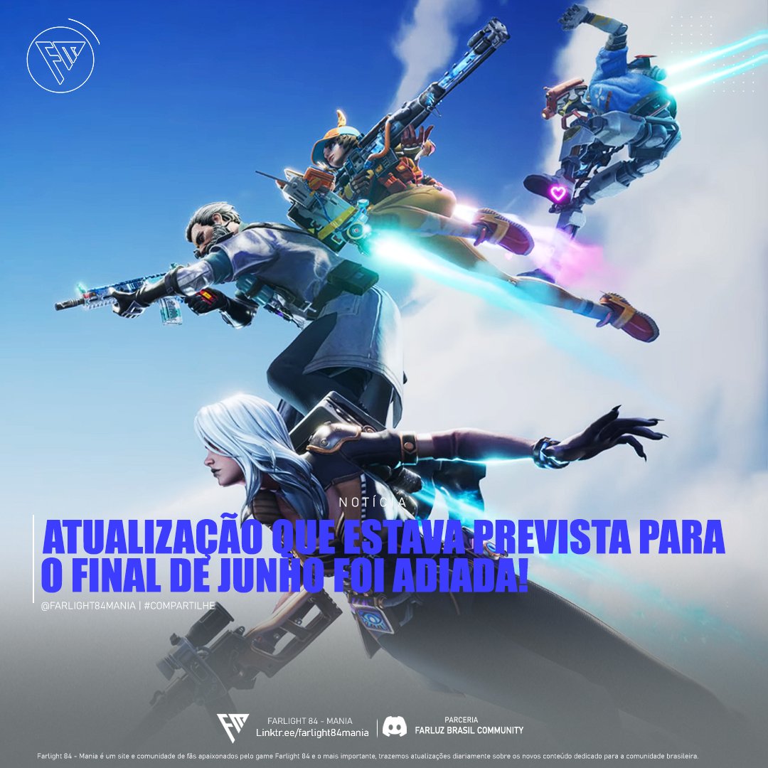 Farlight84mania's tweet photo. Atualização foi adiada!
Saiba mais Link: https://t.co/m3wA17TpUD
#farlight84 #farlight84brasil #farlight84br #farlight84mani https://t.co/KyGfh3HtoR