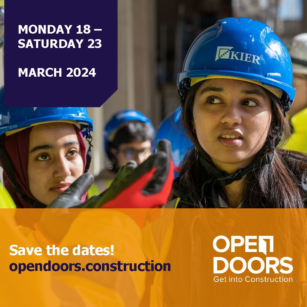 We had such great feedback from the nearly 5,000 #OpenDoors23 visitors that we've decided to do it again!

#OpenDoors24 will run from Monday 18 - Saturday 23 March and we can't wait to see the wide range of sites you’ll open next year 🥳

Find out more:
🌐 opendoors.construction