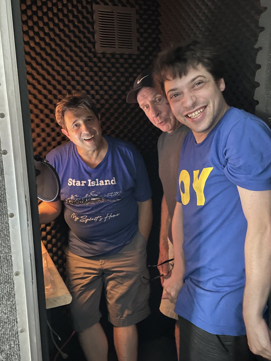 How would you caption this? It's a candid shot of the men of Rite of Passage recording some voiceovers. Don’t miss this cast on stage July 13-30 in Windhover, Rockport, MA. Tickets at Punctuate4.org #Punctuate4 #riteofpassage #theatre #3stooges