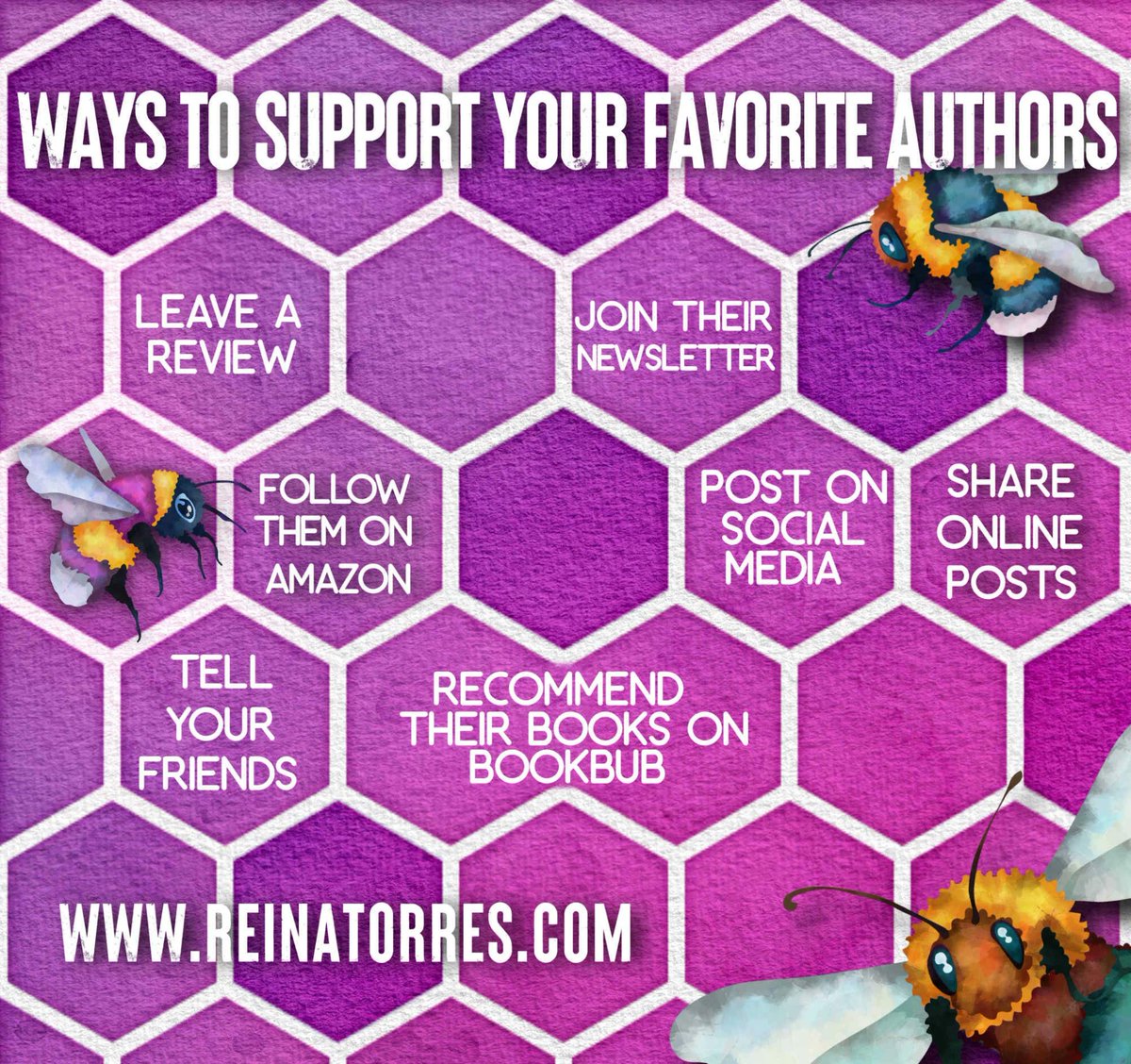LoveReinaTorres's tweet photo. Love an Author? Want to share that love? Here are some GREAT ways to do that with just the gift of a little time! https://t.co/ylcjuLMFFq