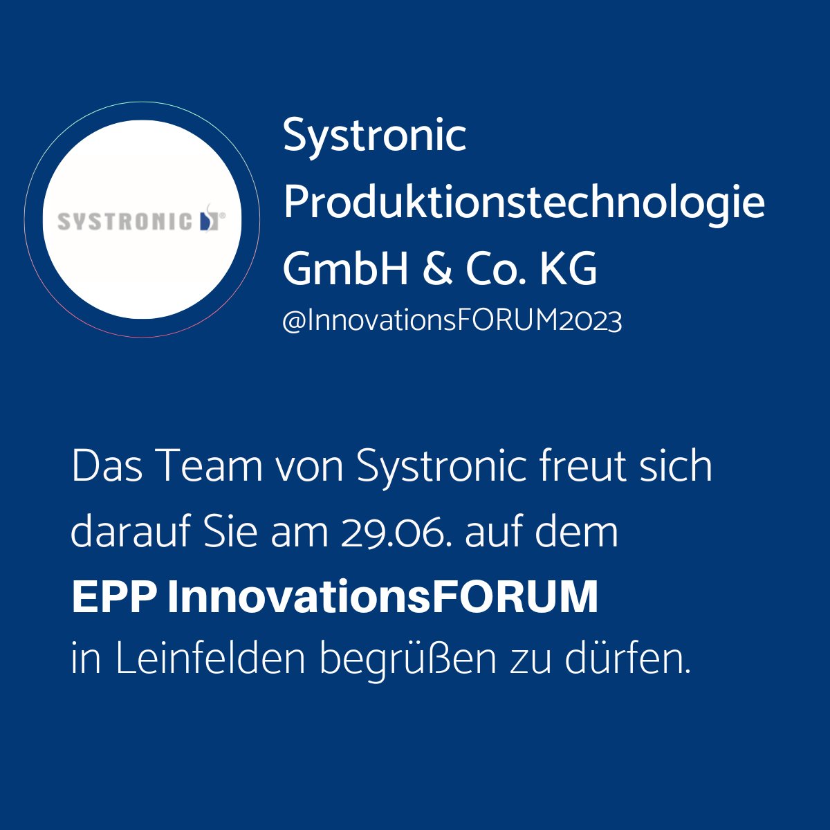 Das Team der Systronic Produktionstechnologie GmbH & Co. KG freut sich auf Ihren Besuch!

Jetzt anmelden: 
epp.industrie.de/innovationsfor…

#IFD23 #smt #smd #electronics