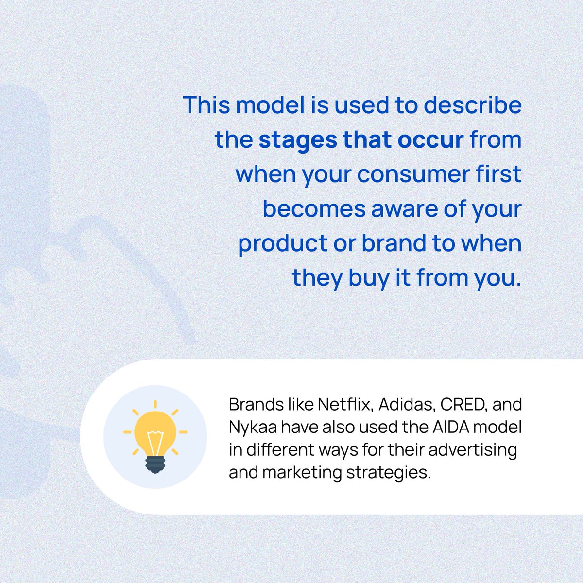 BrandBastion's tweet image. Unlock marketing success with this game-changing framework! 🌟 The AIDA model, an acronym for Attention, Interest, Desire, and Action, is a proven strategy to captivate your audience. 
#AIDAModel #MarketingSuccess #BrandBastion