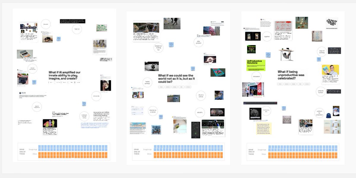 matt_weatherall's tweet photo. before and after screenshots from @Radarxyz's public "what-if workshop" last week

the final of five that we hosted to collectively imagine ideas to make the world more playful

each one backed up by a creative brief and inspired by our research into A More Play-Full Future https://t.co/19ExDQevXI