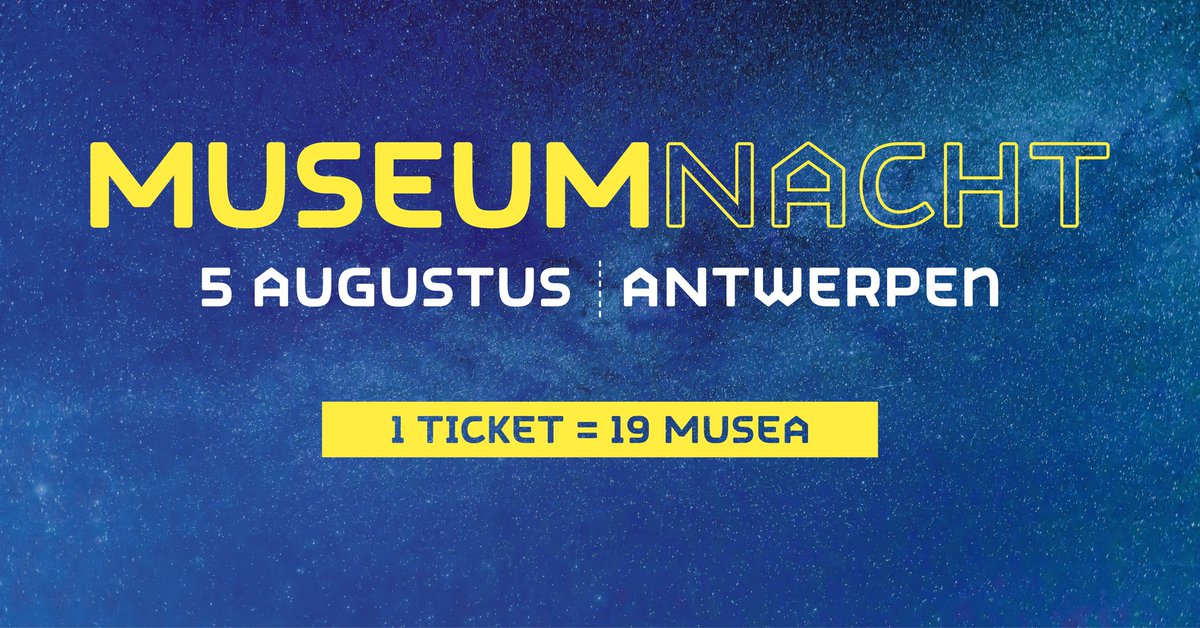 🎟️ Koop nu je tickets voor #Museumnacht2023! Ontdek 19 Antwerpse musea van 19 tot 1 uur. Nog een dansje placeren? 🤩 Kies het combiticket met afterparty in het MAS. Plaatsen zijn beperkt, dus scoor snel je plek! 👉 Alle info en tickets via museumnacht.be