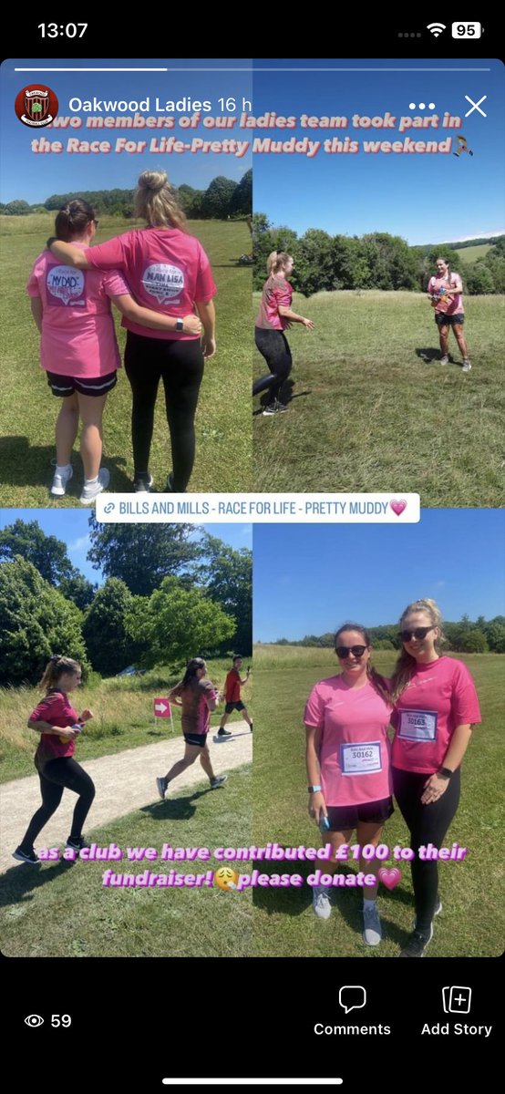 Girls have raised over £600 doing the Brighton pretty mudder then Oakwood football club threw in £100 .what a great gesture thanks Oakwood. Still time to donate ,thanks