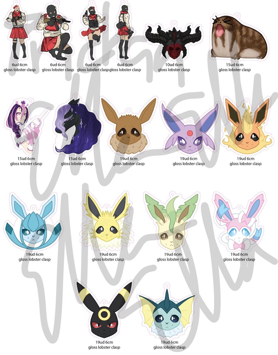 cyberiaarts's tweet photo. Me and @1trictan finished keychain artwork for Artist Alley this  #Närcon first top 5 are his drawings and the rest are mine 💗 @narcon https://t.co/p7ClNL9OWD