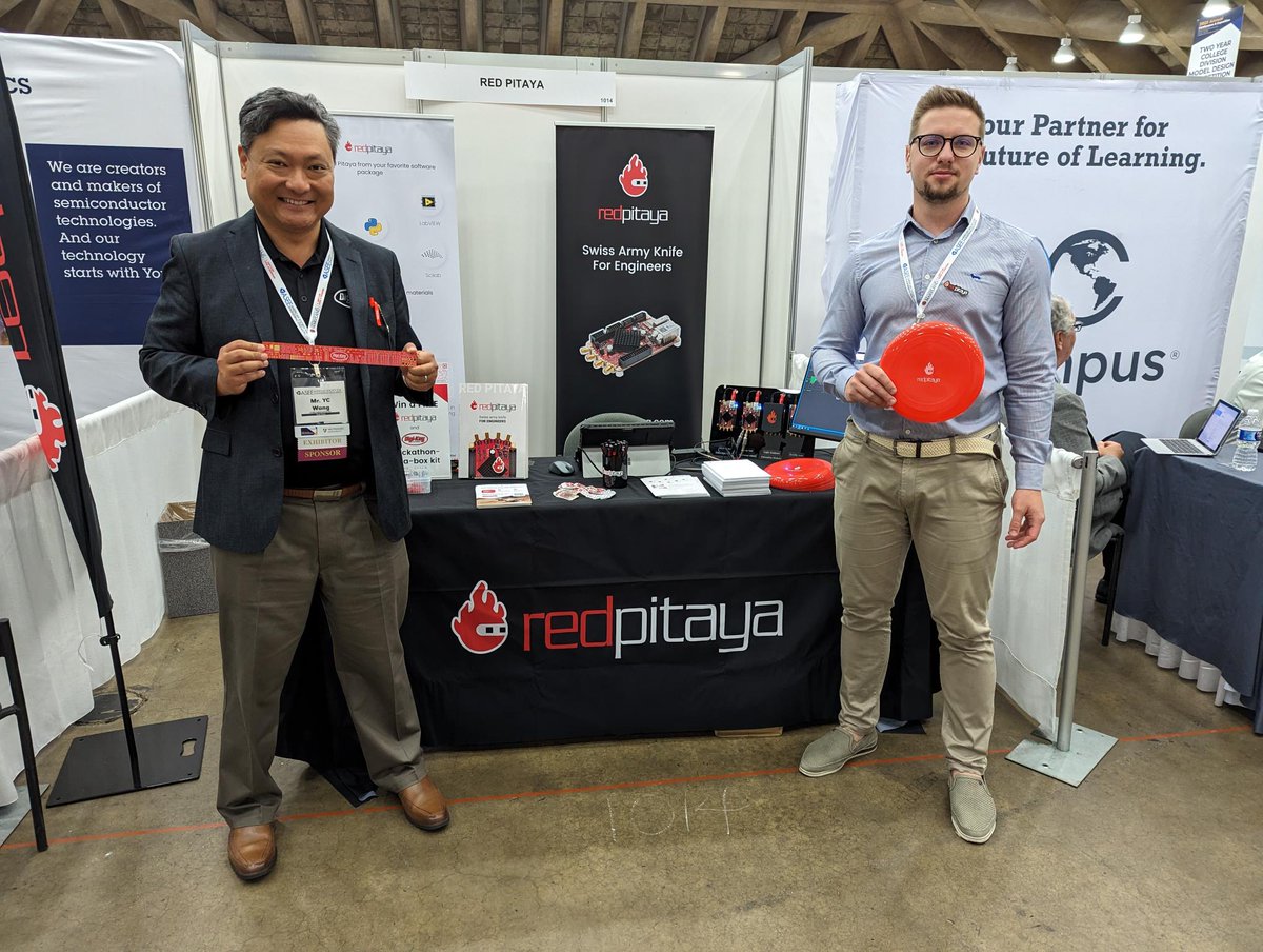 RedPitayaCom's tweet photo. We are at the 2023 @ASEE_DC Conference! Drop by our booth N°1014 and have a chat with Žiga. 🤘We're all about future hackathons and workshops. Got an awesome idea? Let's make it happen!
Shoutout to Y.C. Wang from @digikey for the support! 😎
#RedPitaya #ASEEConference #DigiKey https://t.co/RIjxISPIKz