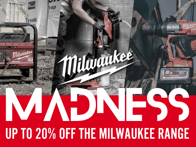 protradeuk's tweet photo. SAVE A HUGE 20% DURING MILWAUKEE MADNESS WEEK! 🚨

Across the entire range including Powertools, Corded/Cordless tools, Storage &amp; Accessories ✅

P.s Keep your eyes peeled for our Milwaukee Madness giveaway 👀

https://t.co/63uJinWuZl

#milwaukee #giveaway https://t.co/xhImLnYqVX