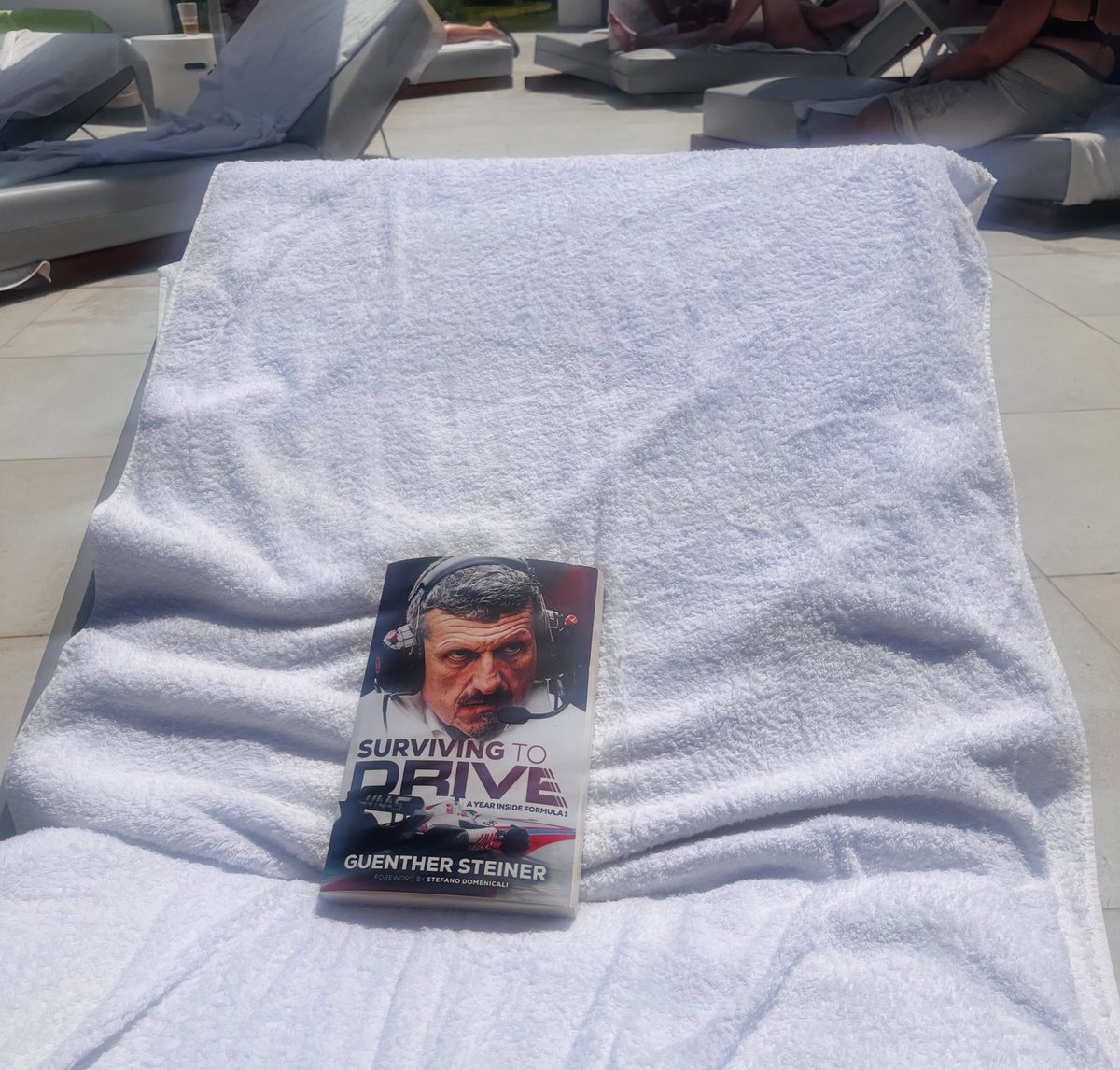 The hotel I’m at in Greece is quite strict about leaving sunbeds for too long. Tactically, I’ve left Guenther to stare into their soul about taking it so it’s fine…