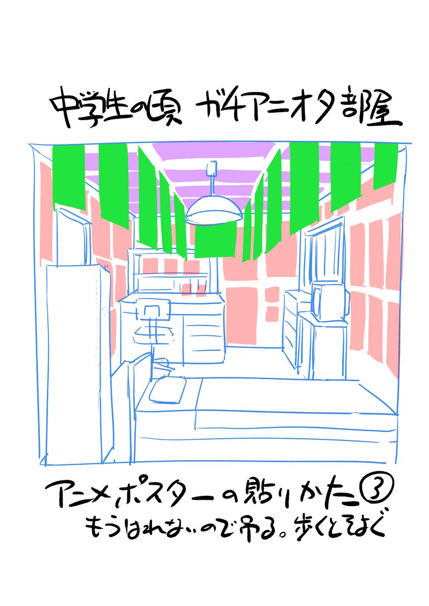 アニメポスターの貼り方  #フォロワーの8割が経験したことないこと