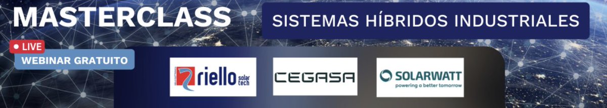 SolarWattEsp's tweet photo. 💡 Masterclass: Sistemas Híbridos Industriales organizada por @SolartechSpain en colaboración con @cegasa_energy y #Solarwatt.

📆 5 de julio
⏰ 16.00h

¡Regístrate en este enlace! https://t.co/LO060xV5EM

#SistemasHíbridosIndustriales #SolarwattEspaña https://t.co/HTCnlmiLCJ