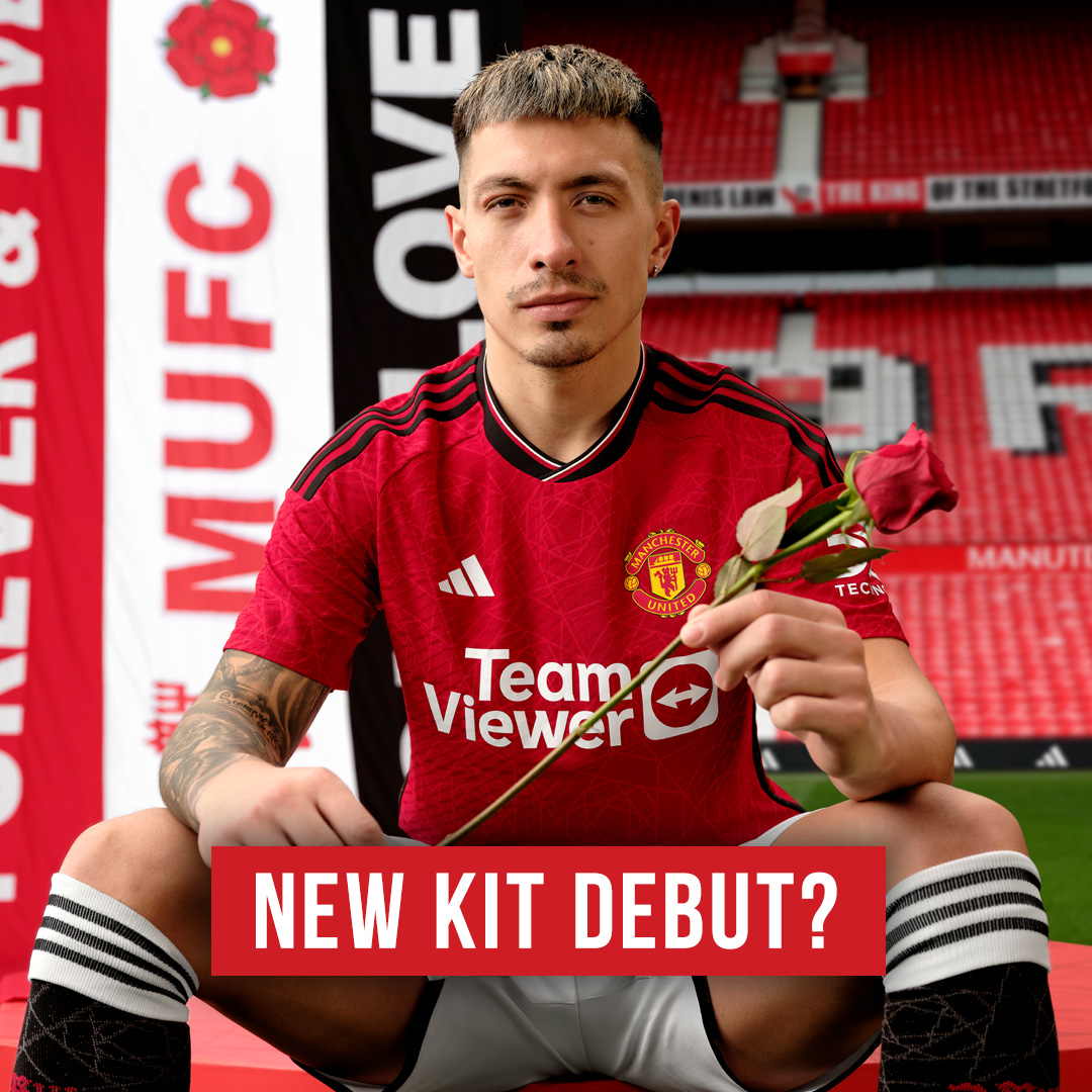 ManUtd's tweet photo. Find out when our new strip will get its first outing ⏳⤵️

#MUFC