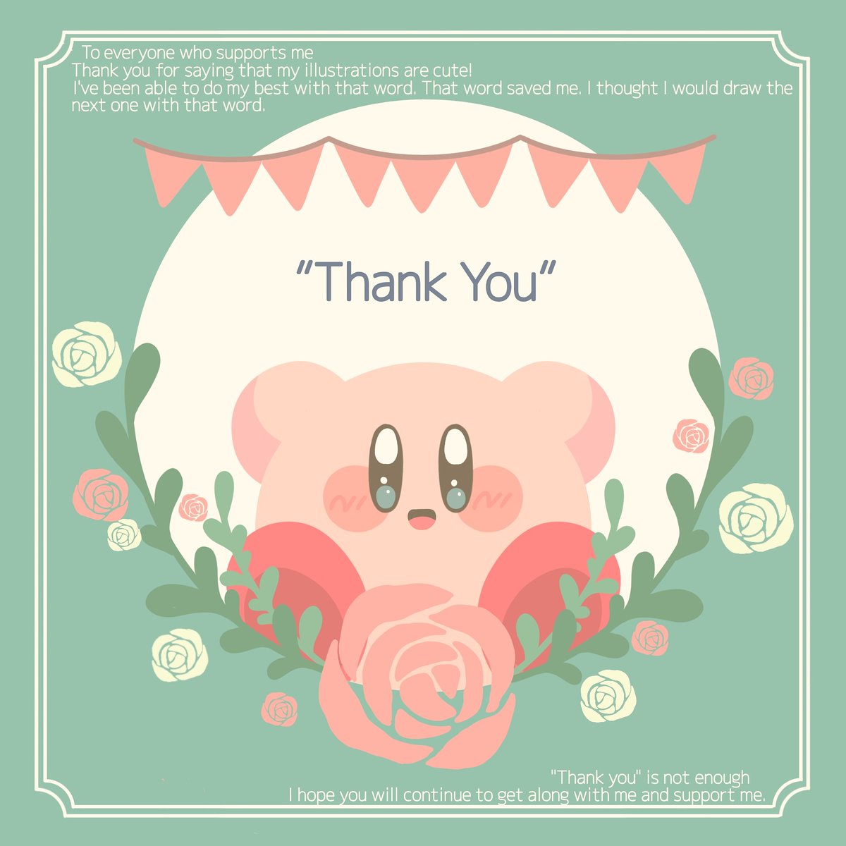 kirby english text flower no humans open mouth rose smile white flower  illustration images