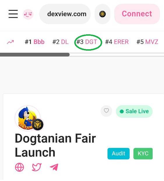 #Trending number 3 on #pinksale, preparing for a great #launch!! All #marketing in place!

Grab your bag!  

Presale link shorturl.at/esHI3

#Dogtanian #DGT  #Pinksale #memecoin #Moonshots #Crypto #cryptocurrency #cryptotrading #bnb #elon #musk #doge #now #BSC #bscgem