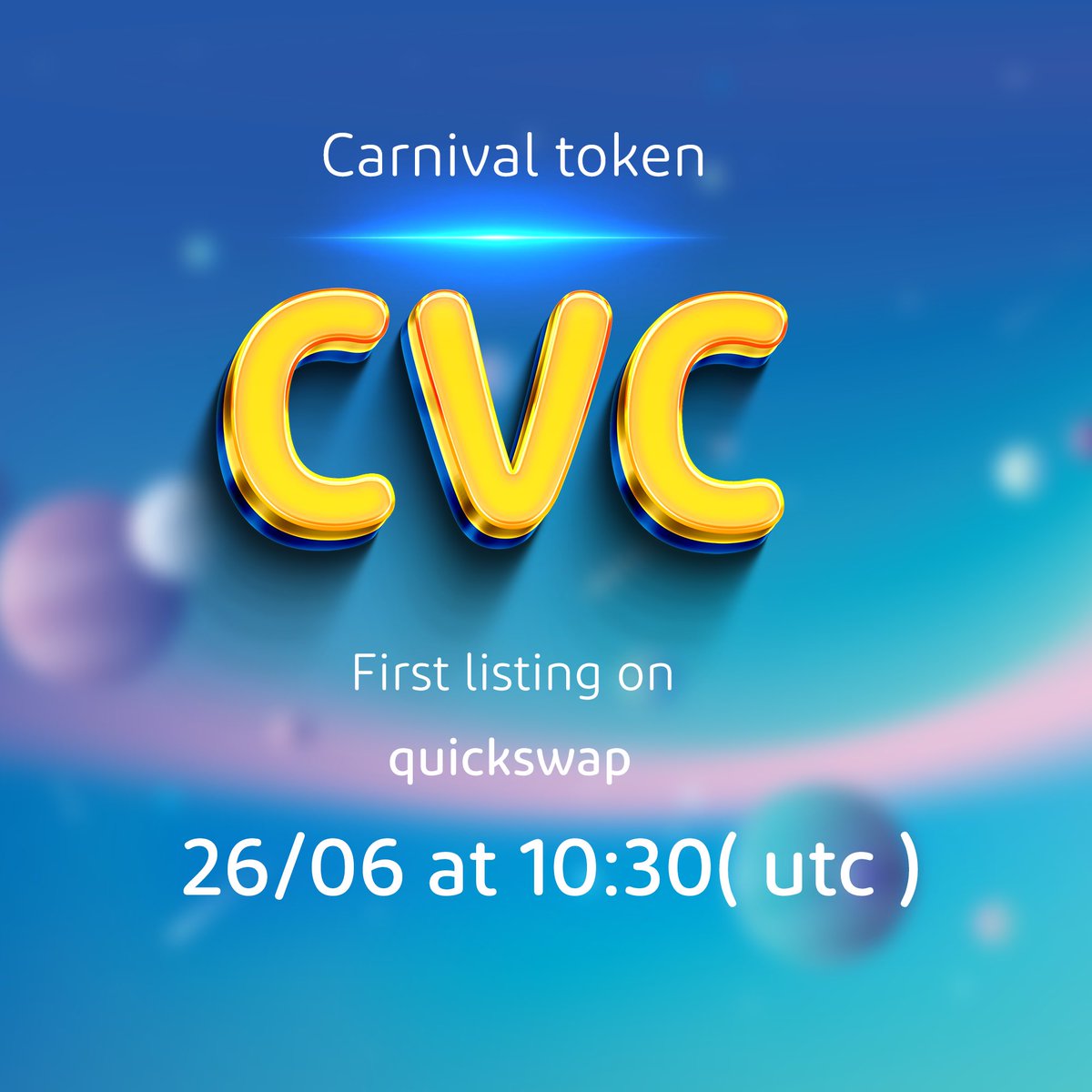 #CVC is now tradble whit #usdt
on #quickswap
#listing #TokenSale #carnival #carnival_cvc

quickswap.exchange/#/swap/v2?curr…