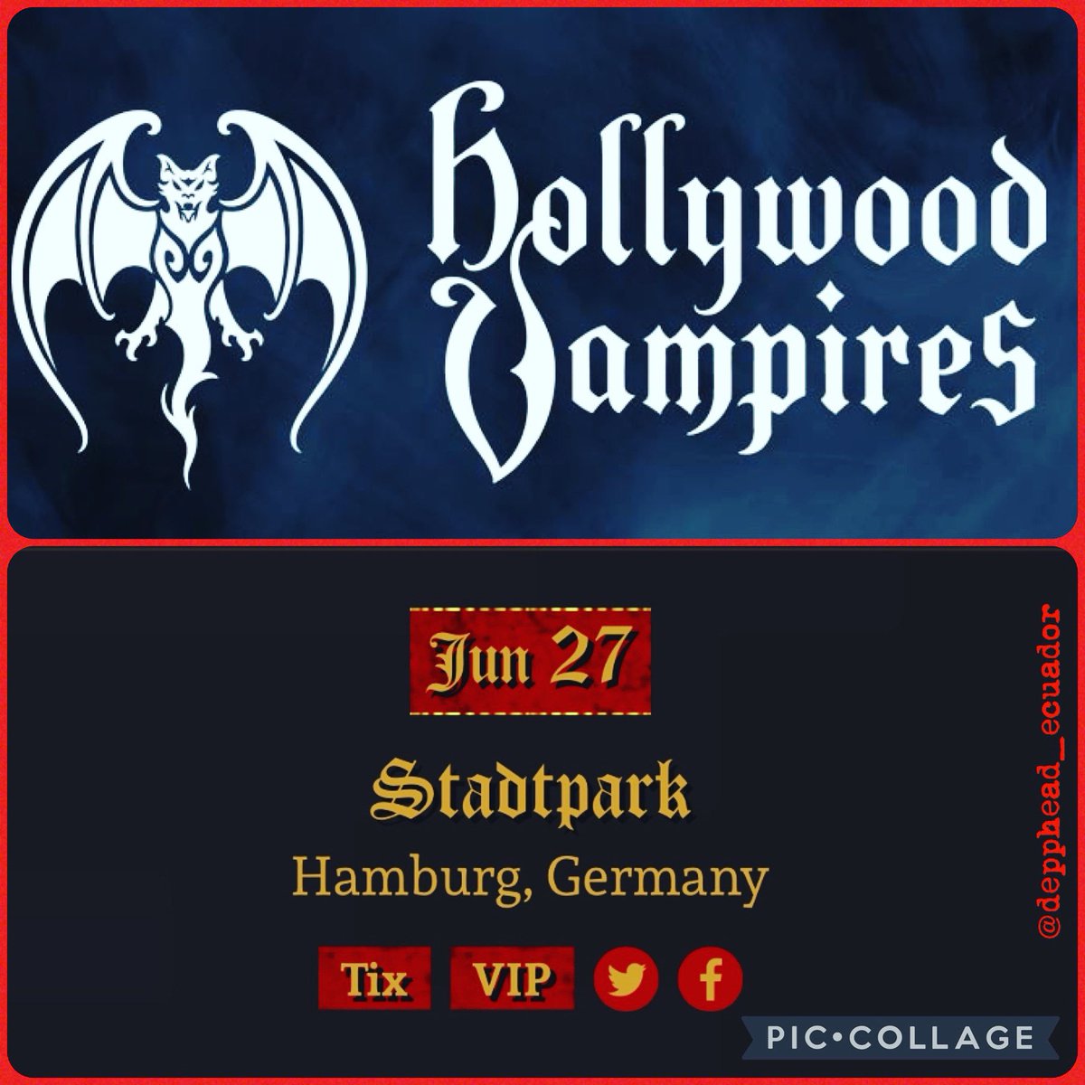 Tonight! @hollywoodvamps 

#HollywoodVampires #HollywoodVampiresTour2023 
#JohnnyDepp #AliceCooper #JoePerry #TommyHenriksen