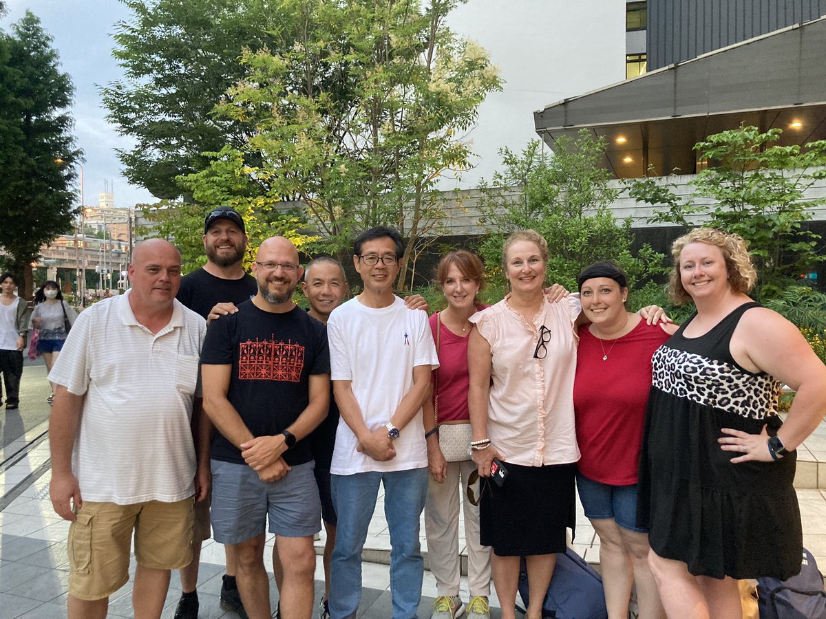 WHS_CobleSensei's tweet photo. And just like that, the fun is coming to an end. Students had some last free time in Osaka and now to bed for some early departures to the airport.
This is our parent/teacher Texas/Indiana team; Charles, Joe, Matthew, Ben, Seki, Melissa, Tara, me, and Sarah. https://t.co/ZOMRnG6kyW