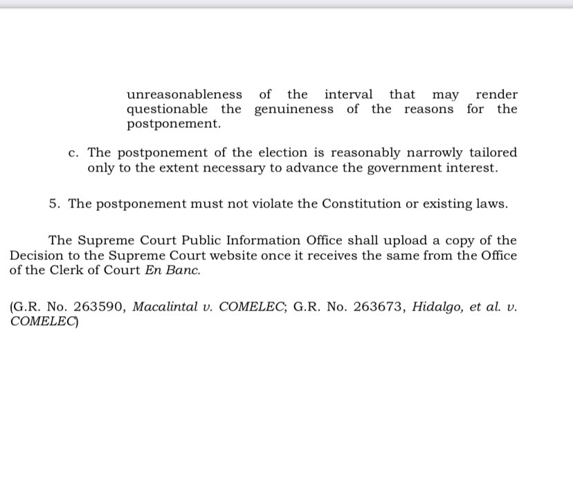 inquirerdotnet's tweet photo. JUST IN: The Supreme Court declares the law postponing barangay and SK elections unconstitutional. 

SC recognizes the necessity of proceeding with the election on Oct. 2023. | @T2TupasINQ https://t.co/jhpFu6WCEZ