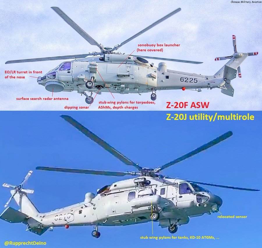 China is working on upgrading- diversifying Z-20, often compared