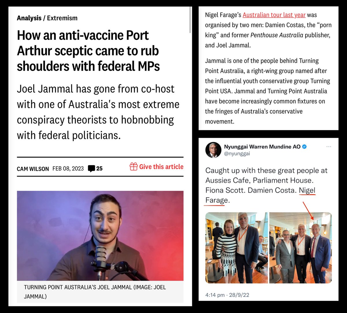 Degrees of separation. 
No Campaign recruits from the fringe. 
#Referendum