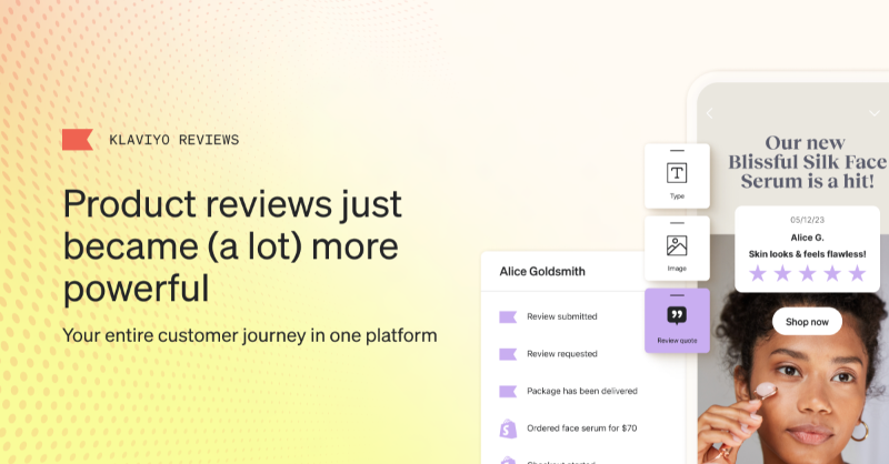 klaviyo's tweet photo. 93% of shoppers check reviews before placing an order.

That’s why Klaviyo reviews help you seamlessly request product reviews from customers at the perfect time in their journey.