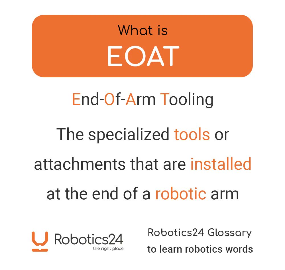 Robotics24_net's tweet image. The most important part of a robot!
What is EOAT?
End-of-Arm Tooling 

#robot #arm #EndEffectors #tools #automation #gripper