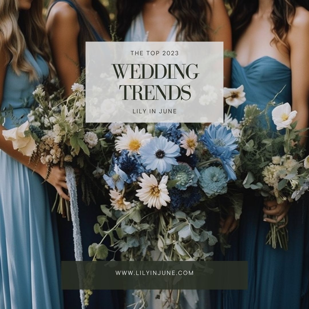 Lily_in_June's tweet photo. 2023 Most popular wedding trends:
Eco-Conscious
Small is the New Big
Outdoor Bliss
Tradition, Reimagined
Tech-Savvy Nuptials
Deliciously Different
#WeddingTrends2023 #SustainableWeddings #OutdoorWeddings #NonTraditionalWeddings #TechWeddings #LilyInJune #WeddingPlanning https://t.co/OATDyi3Ij4