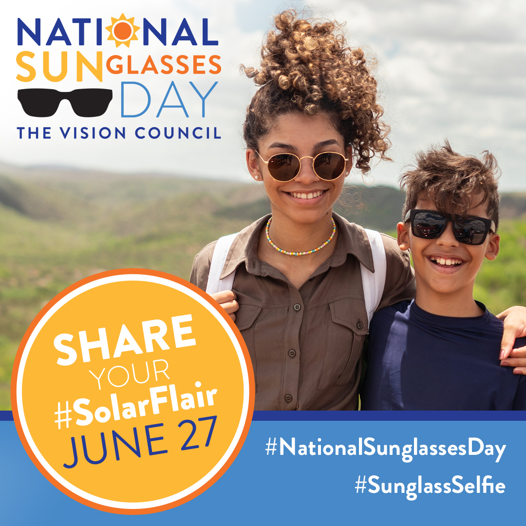 Celebrate #NationalSunglassesDay with The Vision Council and post a #SunglassSelfie wearing your favorite pair of shades! Not only are they the best statement accessory, but they also keep your eyes healthy by protecting them from harmful UV rays.