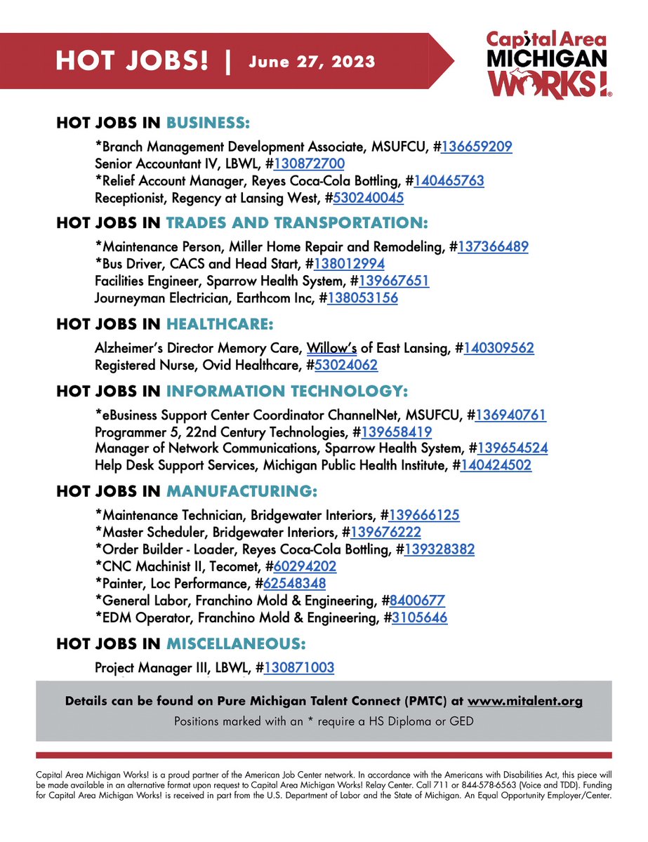 camwjobs's tweet image. Considering a career change? Check out our weekly Hot Jobs Report to see who's hiring before it's too late! #MiJobs bit.ly/3oTtgO4