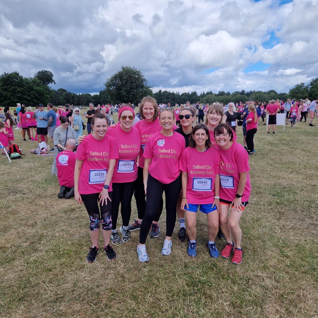 SCA_Community's tweet photo. The Salford City Academy Aces completed the Pretty Muddy 5k for Cancer Research on Saturday at Tatton Park 🙌
Collectively, they have raised over £500 for Cancer Research! 🎀
Well done, all!
#teamSCA #PrettyMuddy #RaceForLife https://t.co/0FlQu0RJlH