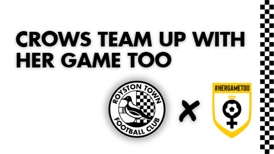 Crows team up with Her Game Too

Royston Town FC are delighted to announce a new partnership with Her Game Too, which aims to raise awareness of sexist abuse and behaviour within the realms of football.

roystontownfc.co.uk/club-news/crow…