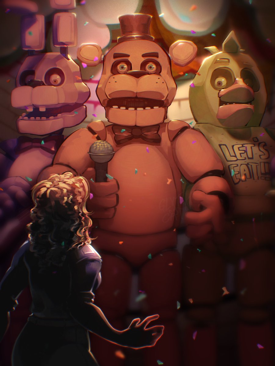 “If they happen to see you after hours, they might not recognise you as a person..” 
I had a lot of fun drawing this for the new fnaf trailer 🥳 #fnaf #fivenightsatfreddys #FNAF #fnafart #fnafcupcake #fnafchica #fnafbonnie #FreddyFazbear #fnaftrailer #fanart #horror #art