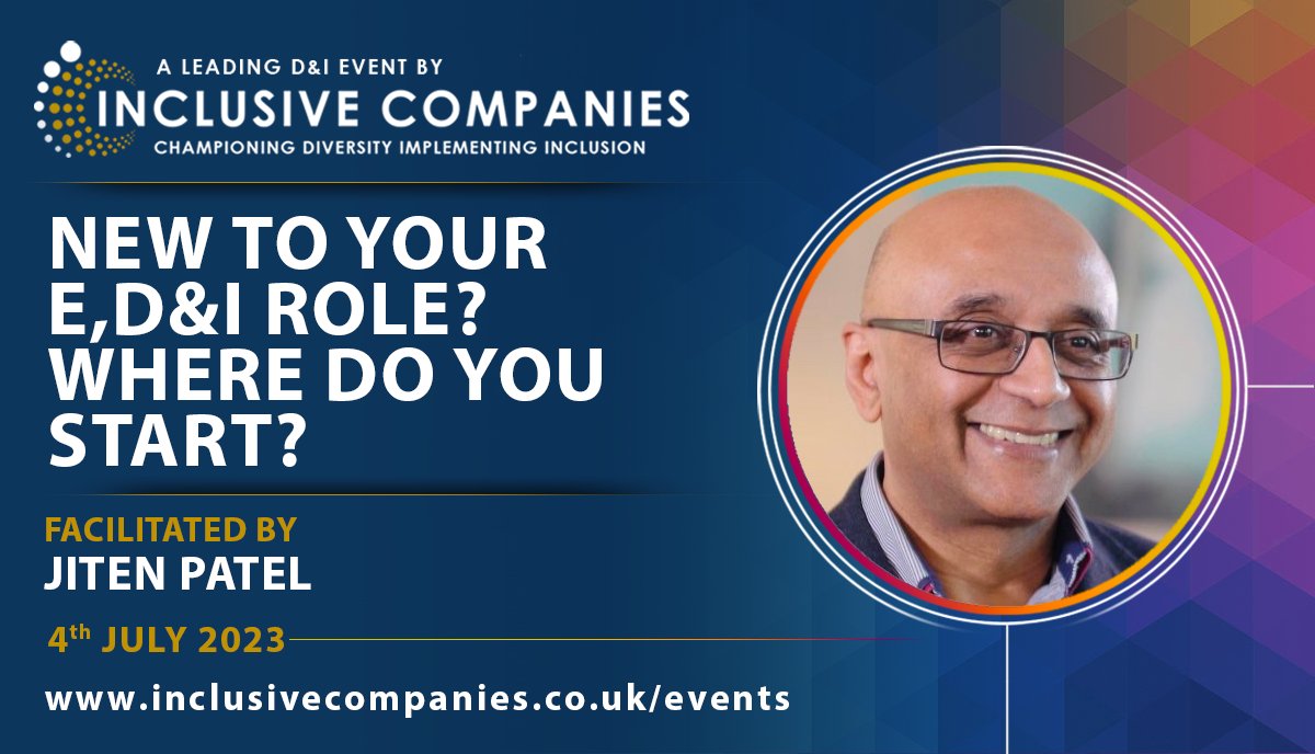 InclusiveAwards's tweet photo. New to your E,D,I role? Are you looking for a refresh on the things you need to consider in order to create/build on the existing foundation in your workplace? Join #IC &amp; @J1ten on 04.07 for ‘New to your E,D&amp;I Role? Where do you start?' Register HERE - https://t.co/lCIupN69hg https://t.co/NZfwtHxdHc