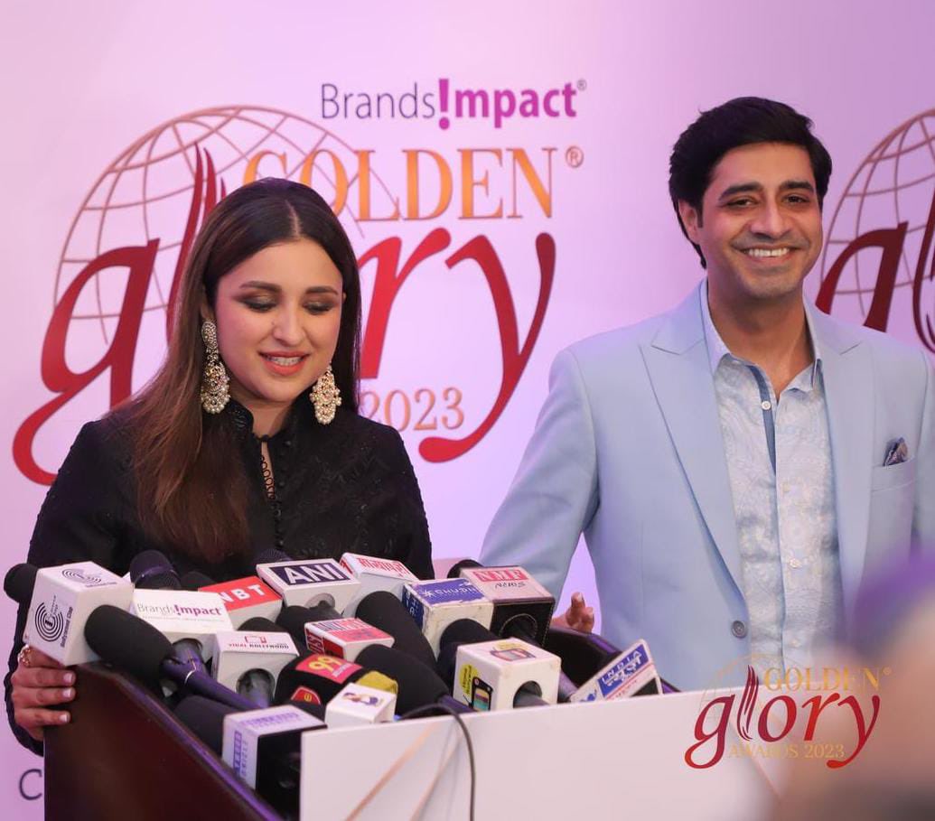 brands_impact's tweet photo. Brands Impact Founder, Amol Monga @AmolMonga and Director, Ankita Singh @_AnkitaSingh addressing the media along with chief guest, Parineeti Chopra at the recently held Golden Glory Awards 2023!

#gga2023 #goldengloryawards2033 #brandsimpact #parineetichopra #media https://t.co/6lRISGo6TP