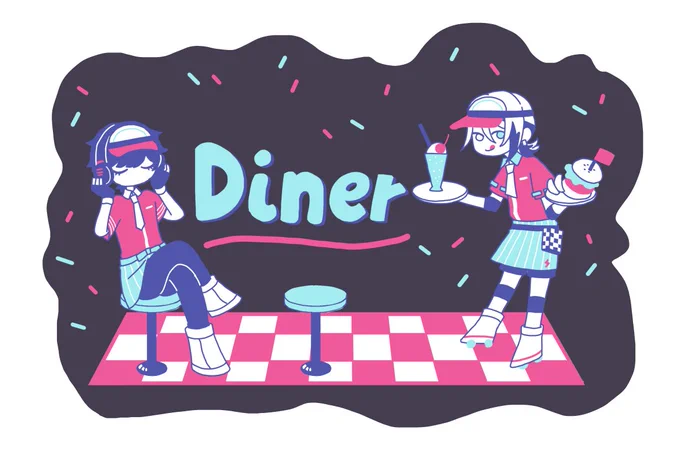 先日のイベントで無配シールにしていた絵です 使い道……て感じのサイズでしたが、もらってくださった方ありがとうございました!笑