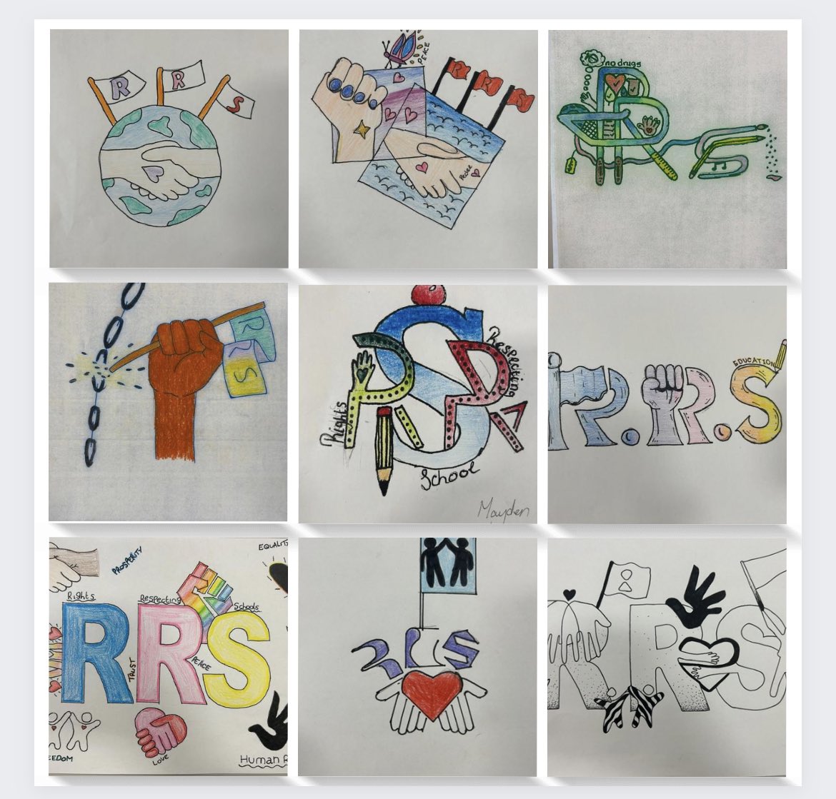 S2’s and S3’s final logo submissions for our Rights Respecting School Award. Well done to you all! <a href="/stpaulsdundee/">St Paul's Academy</a> <a href="/StPaulsRCRRS/">StPaul's RC Academy Rights Respecting School</a> #unicef