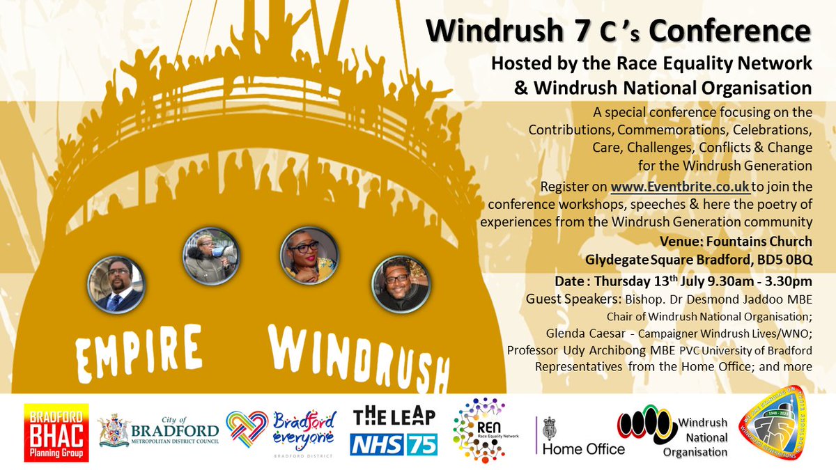 Race Equality Network (@network_race) on Twitter photo Get free tickets today whilst they last for the Windrush 7 C's Conference next month on July 13! Link to Eventbrite in our bio #windrush #windrushgeneration #windrush7Cs <a href="/WindrushGeneral/">Windrush Generations</a> <a href="/GlendaCaesar/">Glenda Caesar</a> <a href="/DESJADDOO/">Bishop Dr. DESMOND JADDOO MBE</a> <a href="/uduakarchibong1/">Prof Udy (U-dee) Archibong (she/her)</a> <a href="/FountainsChurch/">Fountains Church Bradford</a> Get free tickets today whilst they last for the Windrush 7 C's Conference next month on July 13! Link to Eventbrite in our bio #windrush #windrushgeneration #windrush7Cs <a href="/WindrushGeneral/">Windrush Generations</a> <a href="/GlendaCaesar/">Glenda Caesar</a> <a href="/DESJADDOO/">Bishop Dr. DESMOND JADDOO MBE</a> <a href="/uduakarchibong1/">Prof Udy (U-dee) Archibong (she/her)</a> <a href="/FountainsChurch/">Fountains Church Bradford</a>