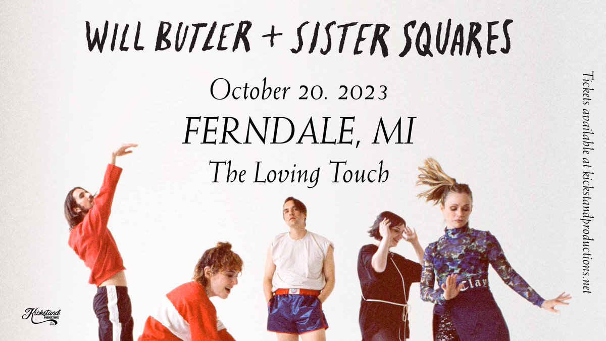 👑JUST ANNOUNCED👑 Grammy award winner Will Butler + Sister Squares (@butlerwills) are coming to The Loving Touch (@LTFerndale) on October 20th! Tickets go on sale Friday at 10am >> bit.ly/3NJnZCy