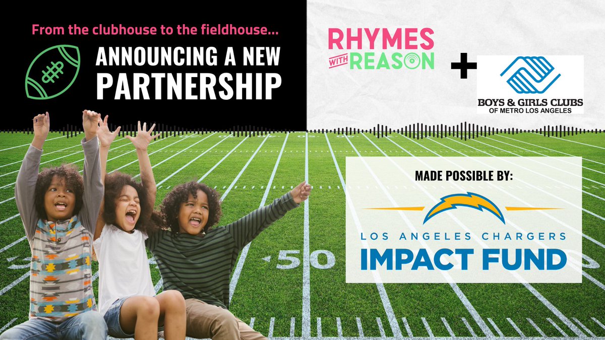 rhymeswreason's tweet photo. 🏈 ⚡Thanks to the #LosAngeles @chargers Impact Fund, hip-hop &amp; pop music infused #literacy lessons are coming to hundreds of young learners at four @BGCMLA locations! Details:
https://t.co/rnfkFBSdcg

#boltup #southla #greatfutures #summerlearning #watts #youthdevelopment https://t.co/VuWqEI3xHJ