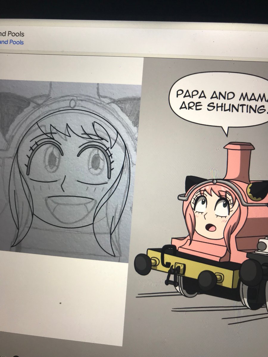 Podcast’s Trains on Twitter "Working on face masks for Anya"