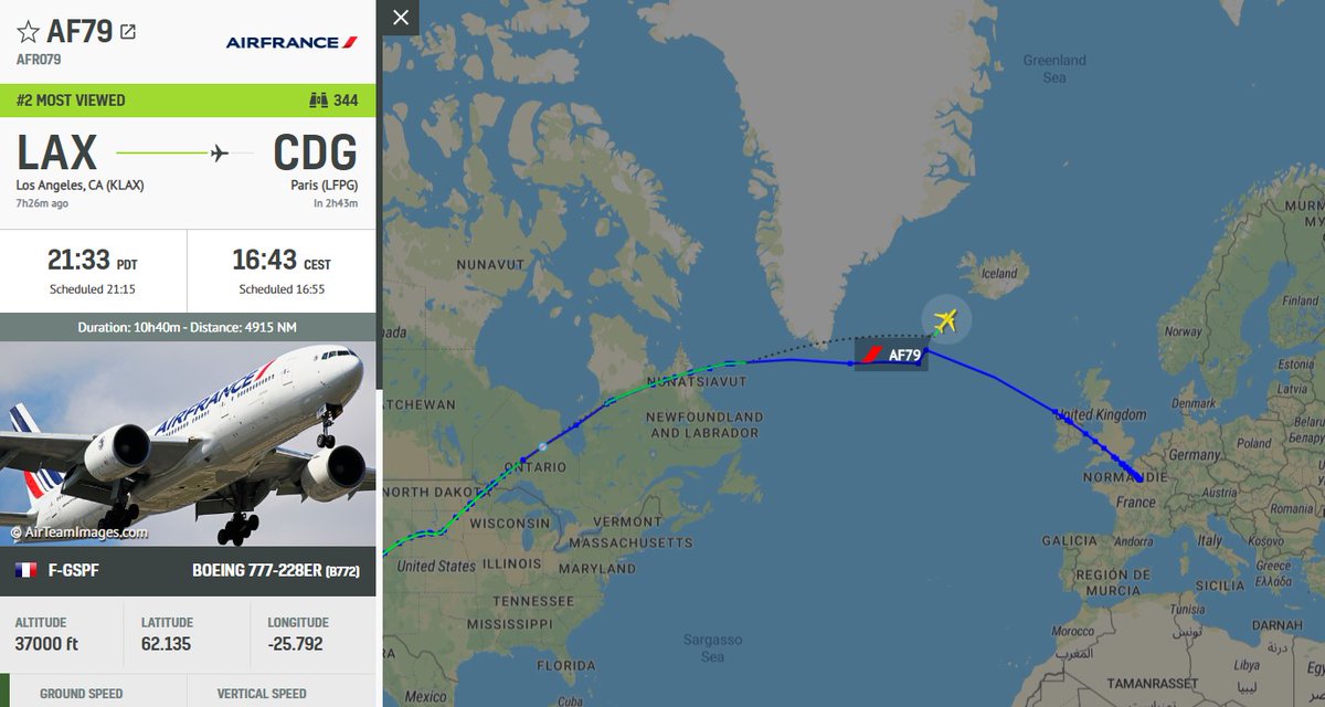 AvSourceNews's tweet photo. #EMERGENCY | Air France flight AF79, a Boeing 777 from Los Angeles (LAX) to Paris (CDG), has declared an emergency and is currently on diversion to Keflavík (KEF).
Read more at AviationSource!
https://t.co/sNtM2HlKVD
#AirFrance #AF79 #LosAngeles #Paris #AvGeek https://t.co/36pQBFKZvF