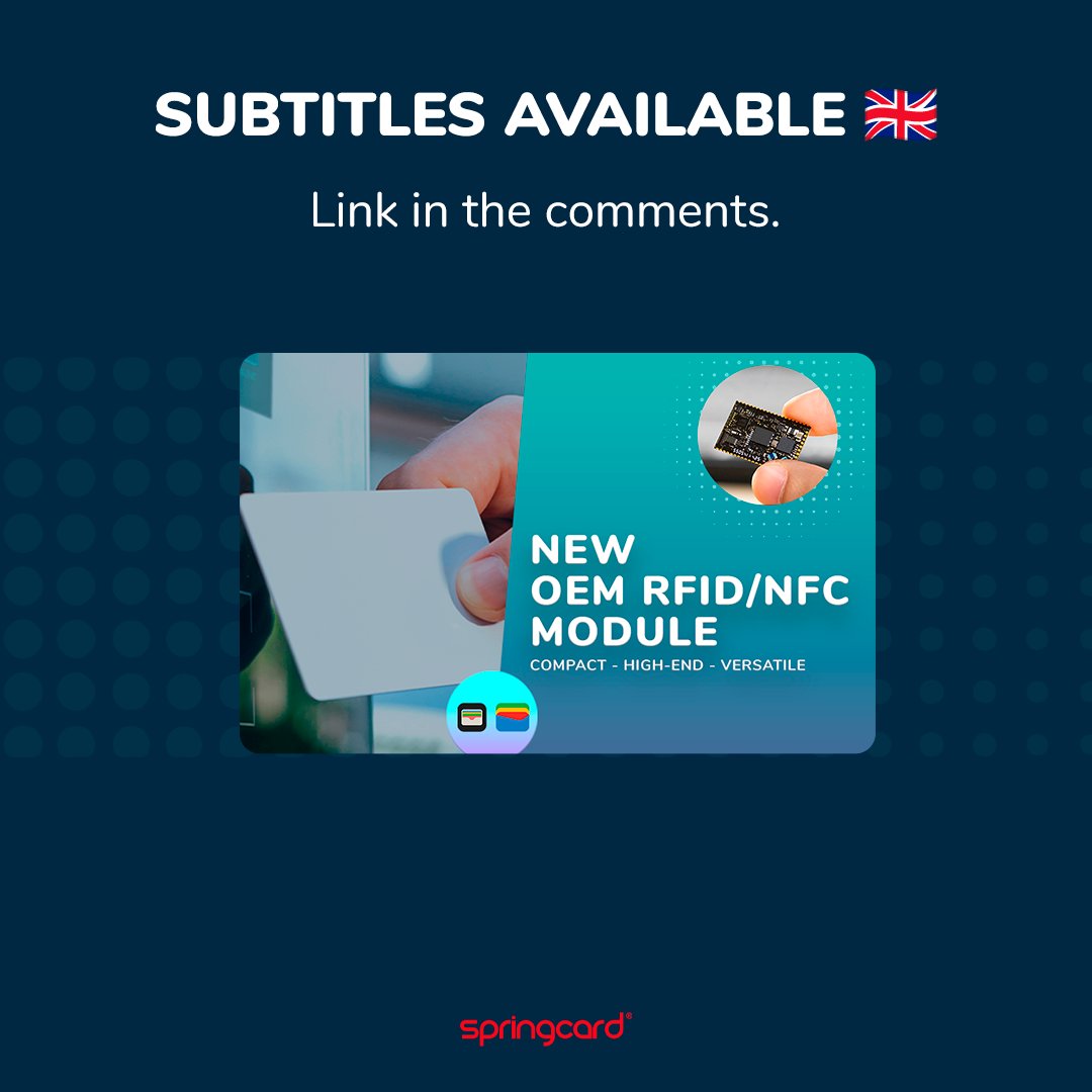 We haven't forgotten about our international customers! You can now watch our webinar and not miss a thing with English subtitles. 🇬🇧

 The latest SpringCard webinar is now available in replay, the link below.
youtube.com/live/rUknUS0oE……