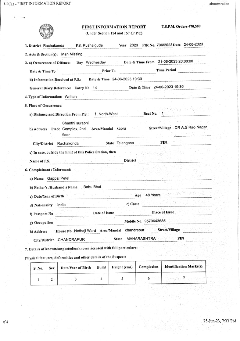amjedmbt's tweet photo. Very shoking Shaik Mohsin Patel who went missing on 21st June was actually kidnapped, tortured and murdered by his employer Ravi owener of Cera Lifts and body thrown in musi river in Abdullapurmet, What was our No:1 police doing from 21st to 26th June...? 
@TelanganaDGP @KTRBRS https://t.co/wqF6Cgbxa6