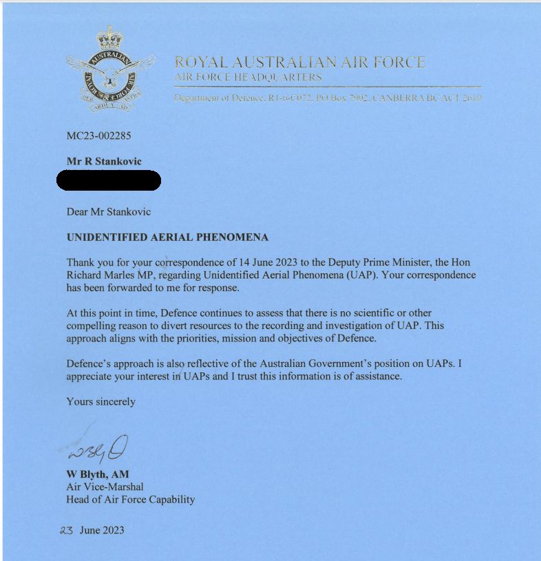 1/2 The Deputy Prime Minister of Australia did eventually reply to me on my letter of inquiry regarding the need to track and study UAPs in our country. Their response was somewhat underwhelming. #ufotwitter #uaptwitter #UAPs #ufotwitterweek