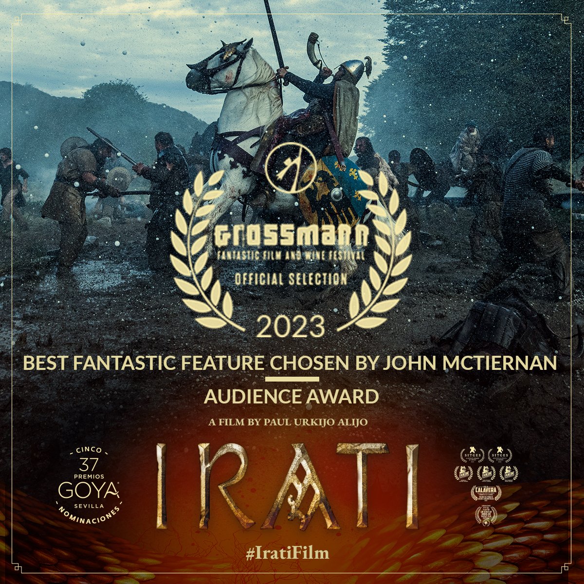 [EUS]
🏆 Ekainaren 24an, larunbata, Iratik beste bi sari jaso zituen Grossmann Festivalen, bere palmare zabalari gehitzeko. Izan ere, filmak ikusleak erakartzen jarraitzen du nonahi doala ere. Aukera honetan, Balkanetan, ikusleen film gogokoenaren saria irabazi du.

🔝 Gainera,